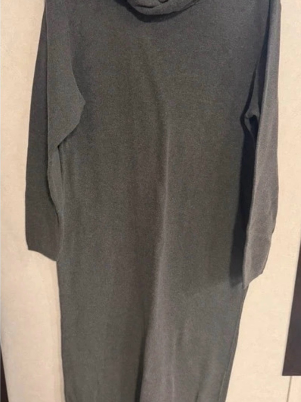 Women's Long Sleeve Knit Sweater Dress in Dark Gray